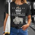 Damen Ist So Ein Wolf Ding Lustiger Spruch Wölfe Mit-Ausschnitt T-Shirt Geschenke für Sie