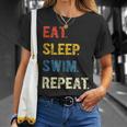 Eat Sleep Swim Repeat Schwimmer Schwimmen T-Shirt Geschenke für Sie