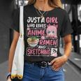 Just A Girl Who Loves Anime Ramen And Sketching Japan Anime T-Shirt Gifts for Her