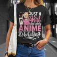 Just A Girl Who Loves Anime And Sketching Anime Merch T-Shirt Gifts for Her