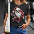 Père Noël Punk Motard Cool Noël T-Shirt Cadeaux pour elle