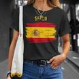 Spain Flag Brush Stroke Style T-Shirt Geschenke für Sie