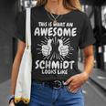 Women's Schmidt Surname Schmidt Surname Schmidt With-Neck T-Shirt Geschenke für Sie