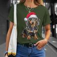 Dachshund Dog Santa Hat Christmas Light T-Shirt Geschenke für Sie