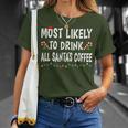 Most Likely To Drink All Santa Coffee Family Christmas T-Shirt Gifts for Her