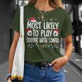 Most Likely To Play Soccer With Santa Christmas Boys T-Shirt Gifts for Her