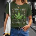 Ugly Christmas Frohe Highnachten Marihuana Weed Geschenk T-Shirt Geschenke für Sie