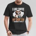 I Like Coffee My Shih Tzu Maybe 3 People Dog Owner Shih Tzu T-Shirt Personalized Gifts