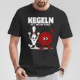 Damen Lustige Kugel & Kegel I Kegeln I Kegeln Ist Mein Ding Mit-Ausschnitt T-Shirt Lustige Geschenke