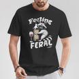 Feeling Feral Opossum Raccoon And Wine Feral Girl Summer T-Shirt Personalized Gifts