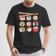 Happy Sushi Anime Kawaii Set For Japanese Food Lovers T-Shirt Personalized Gifts