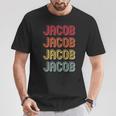 Jacob Geschenk Nachname Lustig Retrointage 80Er Jahre Geburtstagstreffen T-Shirt Lustige Geschenke