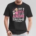 Just A Girl Who Loves Anime And Sketching Anime Merch T-Shirt Personalized Gifts