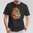 Kawaii Capybara Eating Ramen Noodles Anime Japanese T-Shirt Personalized Gifts