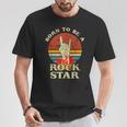 To Be Rockstar Heavy Metal Hand Hornintage Retro Born T-Shirt Lustige Geschenke