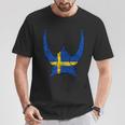 Schweden Wikinger Helm Schwedischer Nordmann Stolz Sköl T-Shirt Lustige Geschenke