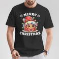 Weihnachtsmütze Weihnachten Lichterkette Einsiedlerkrebs T-Shirt Lustige Geschenke