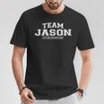 Women's Team Jason Proud Surname Last Name With-Neck T-Shirt Lustige Geschenke