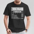 Zimmermann Stundenlohn Zimmermeister Gehalt Carpenter Saying T-Shirt Lustige Geschenke