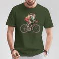 Retro Santa Riding Bicycle Cycling Biking Elf Bike Christmas T-Shirt Unique Gifts