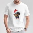 Christmas Outfit Women's Christmas Hat Dog Dachshund T-Shirt Lustige Geschenke