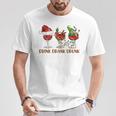 Drink Drank Drunk Wine Santa Christmas Blue T-Shirt Lustige Geschenke