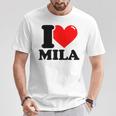 Ich Liebe Mila German Langu Gray T-Shirt Lustige Geschenke