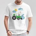 Kinder Geburtstag Traktor 6 Jahre Junge Bauernhof Zahl T-Shirt Lustige Geschenke