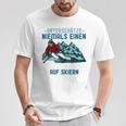 Unterschätze Niemals Einen Alten Mann Auf Skis I Skiing Long-Sleeved T-Shirt Lustige Geschenke