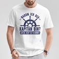 Warum Ich Der Kapänn Bin Weil Ich Es Kann Boat Rider Gray T-Shirt Lustige Geschenke