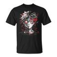 Anime Manga Motif Red-Eyes Illustration Anime T-Shirt