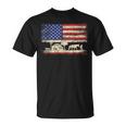 Cowboy Horse Riding Us American Flag 4Th Of July Rodeo Men T-Shirt