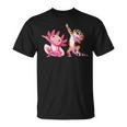 Cute Kawaii Leopard Gecko Dabbing Axolotl Friends Boys T-Shirt