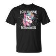 Unicorn Meme Based Ich Hasse Menschen T-Shirt