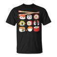 Happy Sushi Anime Kawaii Set For Japanese Food Lovers T-Shirt
