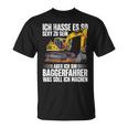 Ich Bin Baggerfahrer Construction Worker Digger T-Shirt