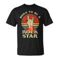 To Be Rockstar Heavy Metal Hand Hornintage Retro Born T-Shirt