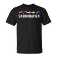 Scandinavia Sweden Norway Denmark Flags Elk Holiday T-Shirt