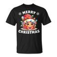 Weihnachtsmütze Weihnachten Lichterkette Einsiedlerkrebs T-Shirt