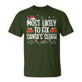 Most Likely To Fix Santa's Sleigh Family Matching Christmas T-Shirt