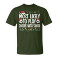 Most Likely To Play Soccer With Santa Christmas Boys T-Shirt