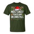Most Likely To Watch Anime On Christmas Cool Anime Christmas T-Shirt