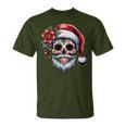 Santa Sugar Skull Mexican Calavera Christmas T-Shirt