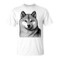 Dog Fingerprint Shiba Inu Dad Mom Gray T-Shirt