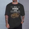 Damen Ist So Ein Python Ding Lustiger Spruch Pythons Mit-Ausschnitt T-Shirt Geschenke für Ihn