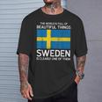 Die Welt Ist Schöne Dinge Schwedische Wurzeln T-Shirt Geschenke für Ihn