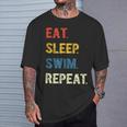 Eat Sleep Swim Repeat Schwimmer Schwimmen T-Shirt Geschenke für Ihn