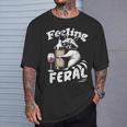 Feeling Feral Opossum Raccoon And Wine Feral Girl Summer T-Shirt Gifts for Him
