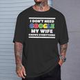 Ich Brauche Kein Google Meine Frau Weiß Alles Husmann German Langu T-Shirt Geschenke für Ihn