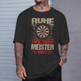 Ruhe Der Meister Werft Dart T-Shirt Geschenke für Ihn